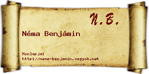 Néma Benjámin névjegykártya