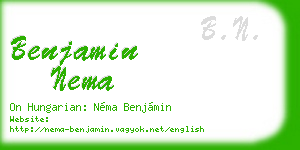 benjamin nema business card